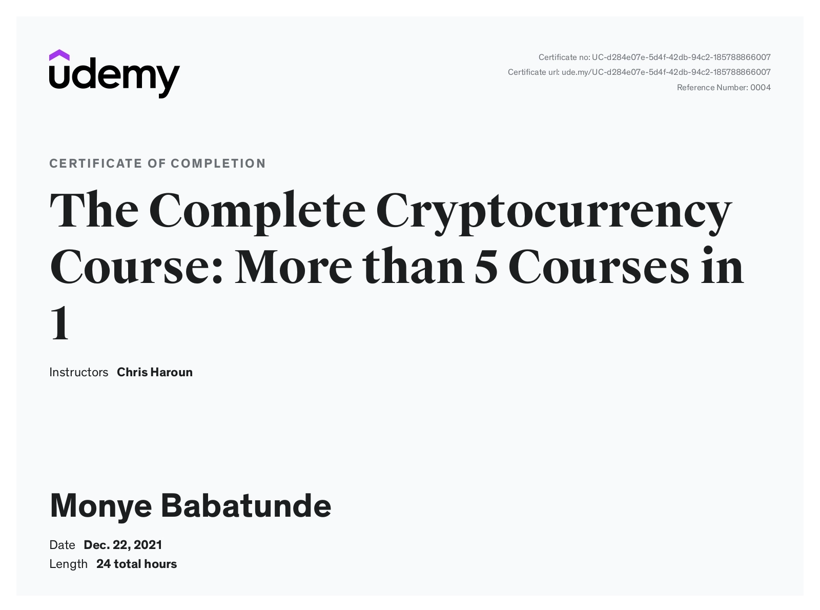 Complete Cryptocurrency Course