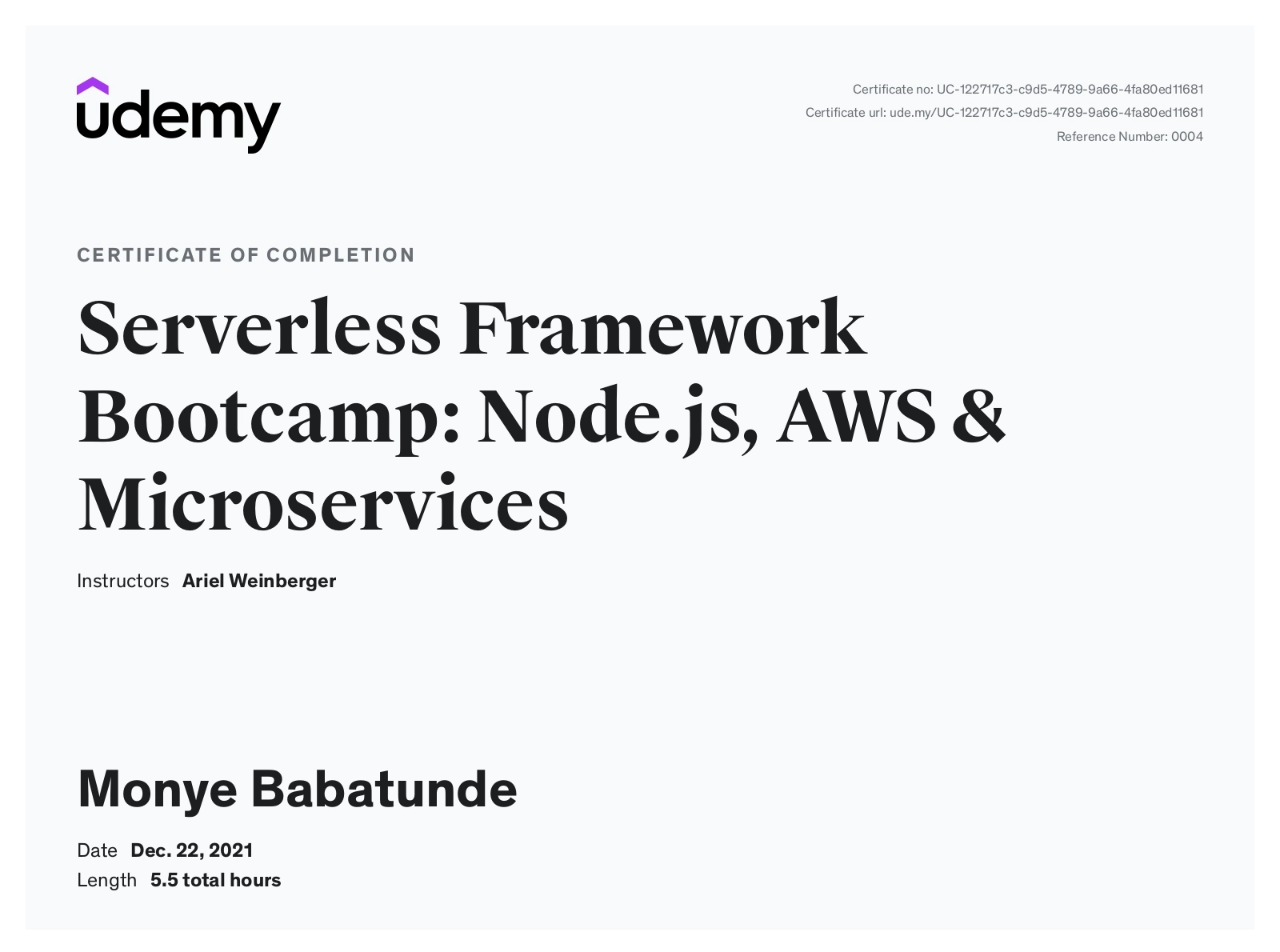  Serverless Framework Node.js, AWS & Microservice