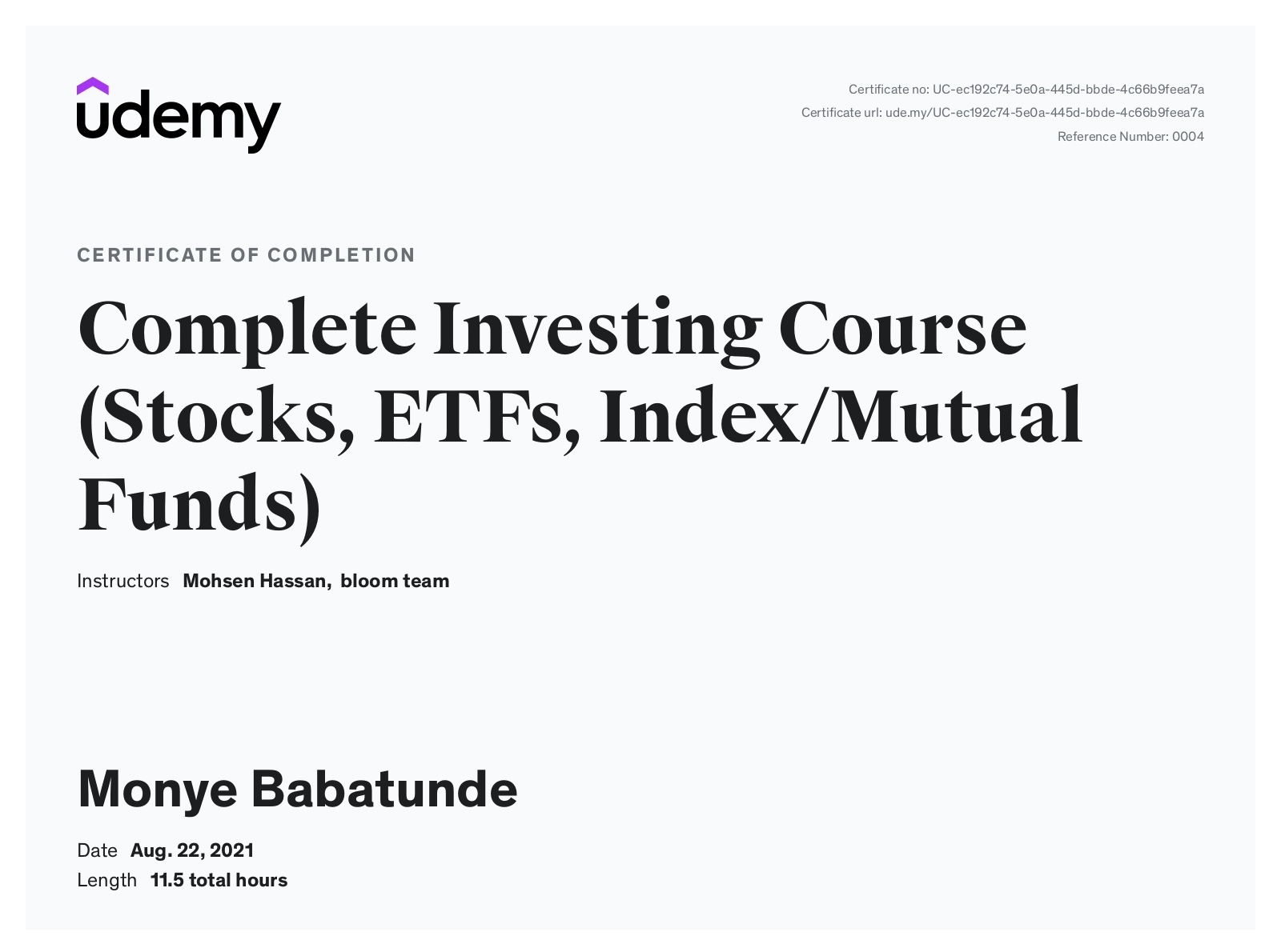 Complete Investing Course (Stocks, ETFs, Index/Mutual Funds)