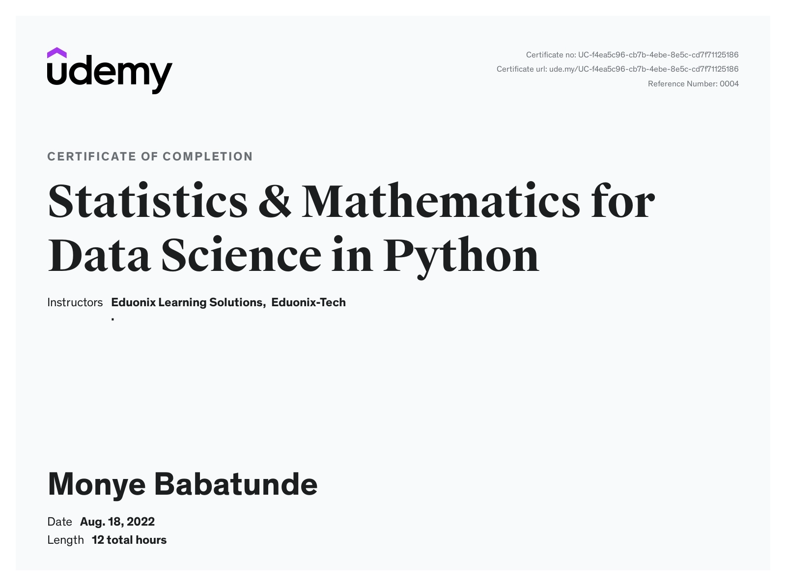 Statistics & Mathematics for Data Science